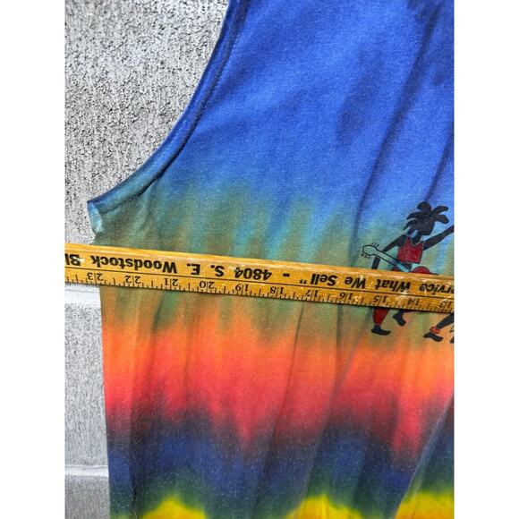 Mazatlan Neon Beachwear Boho Mumu Rainbow Cotton Sleeveless Dress Vacation - Picture 5 of 8